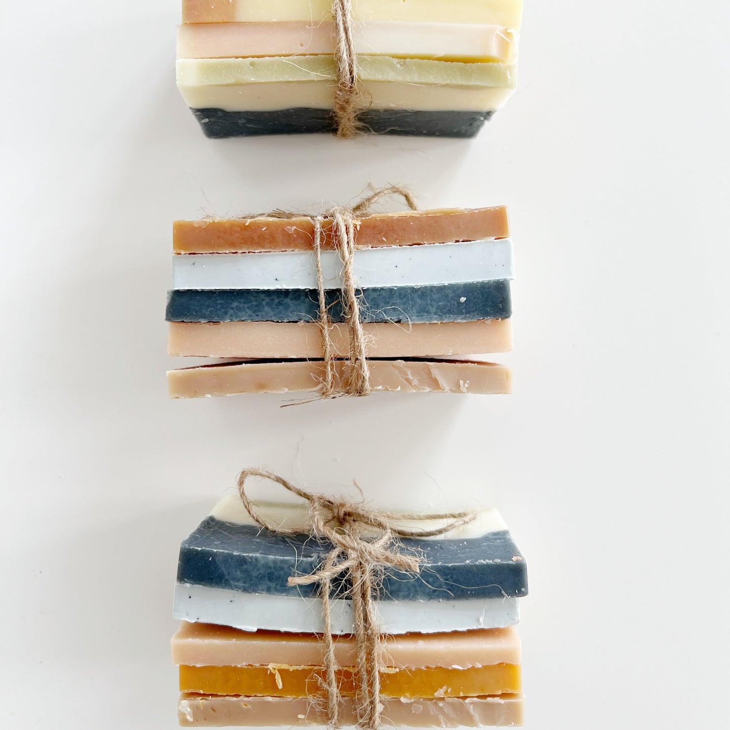 soap sample stacks, soap samples