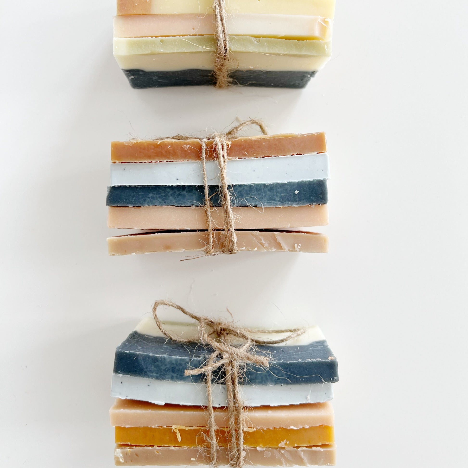 soap sample stacks, soap samples