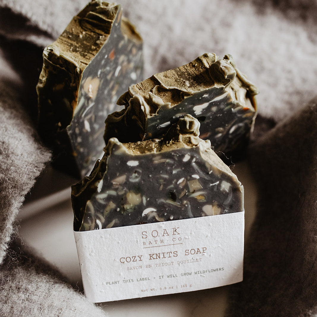 Cozy Knits Soap Bar Fall Collection by SOAK Bath Co