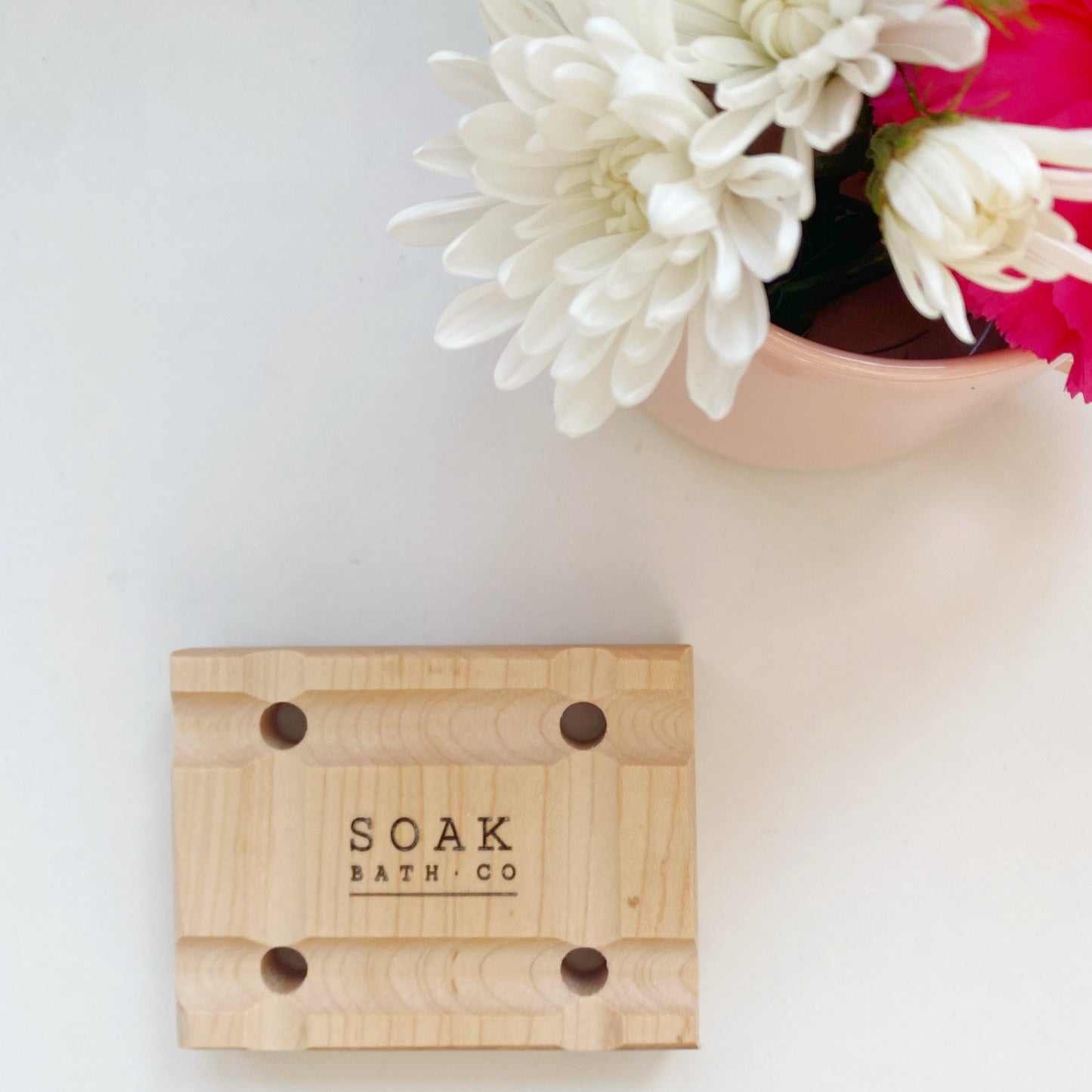 soap dish and flowers