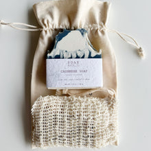 Load image into Gallery viewer, Cashmere Soap Bar with Sisal Soap Saver Bag in a Sustainable Gift Bundle