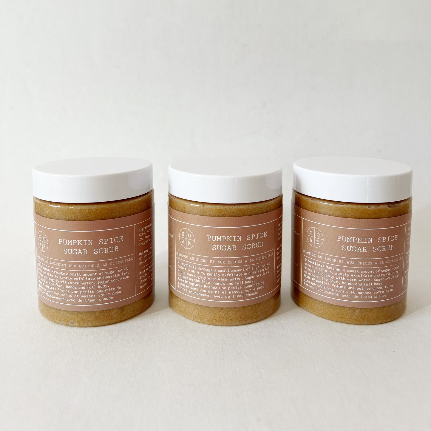 Large Pumpkin Spice Sugar Scrubs by SOAK Bath Co