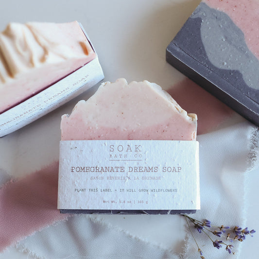 Pomegranate Dreams Soap bar by SOAK bath Co 