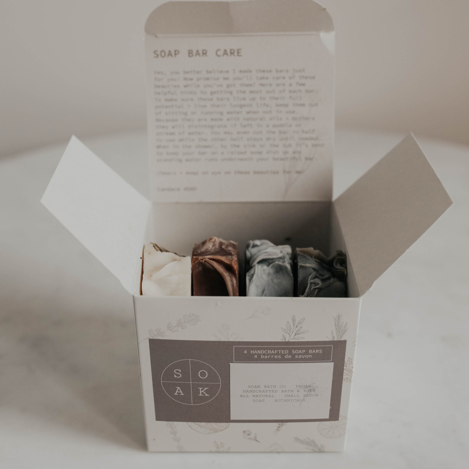 Top 4 bestselling soaps in gift box for SOAK Bath Co