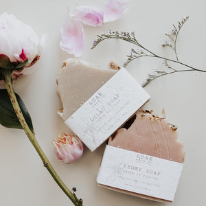 peony and lilac soap bars for spring and summer