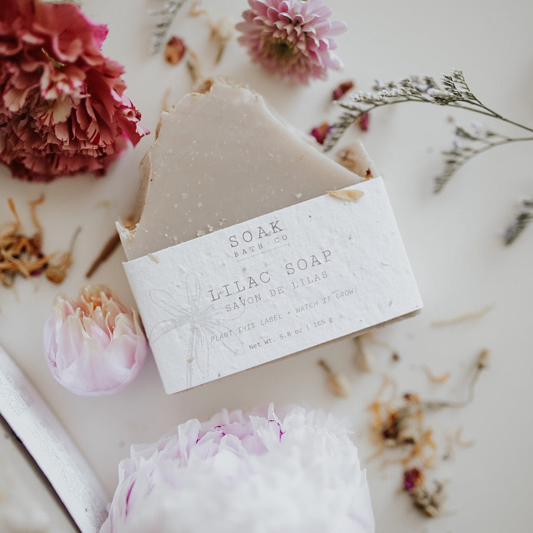 Lilac Soap bar handmade by SOAK Bath Co