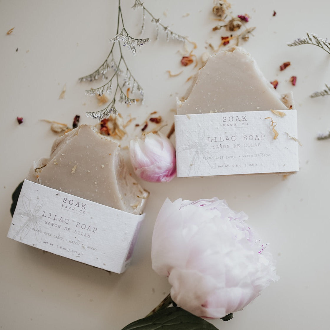 lilac soap bars, handmade in Canada